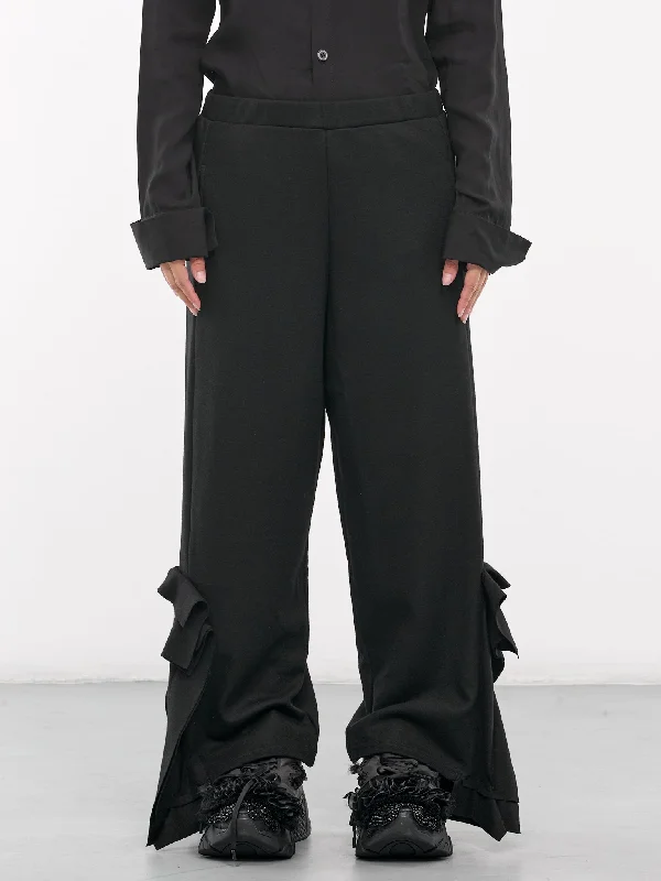 Box Detail Pants (F0-T32-176-1-BLACK) Casual Lounge Pants