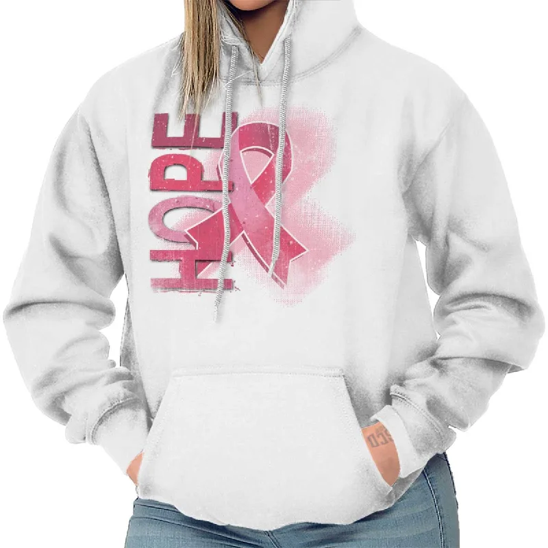 Hope Pink Ribbon Hoodie Hoodie with Raw Hem Edgy Unfinished