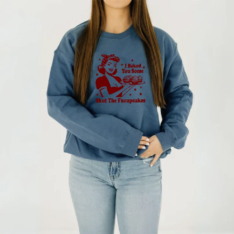 Baked The Cupcakes Distressed Sweatshirts Hoodie with Oversized Fit Loose Comfortable Baked The Cupcakes Distressed Sweatshirts Hoodie with Oversized Fit Loose Comfortable