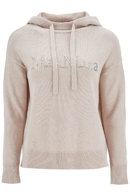 'knitted Gorizia Sweatshirt With Rhin - Neutro Hoodie with Hem Lace Feminine Delicate 'knitted Gorizia Sweatshirt With Rhin - Neutro Hoodie with Hem Lace Feminine Delicate