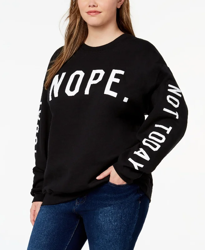 Hybrid Plus Size Not Today Graphic Sweatshirt Oversized Hoodie Comfort Casual