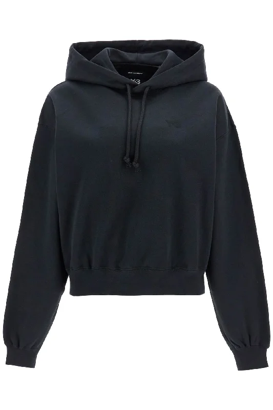Boxy Hoodie With Hood  - Black Hoodie with Elastic Cuffs Stretchable Comfortable