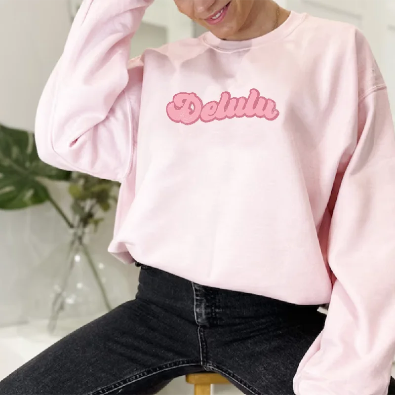 Delulu Faded Retro Women's Sweatshirt Hooded Sweatshirt Casual Wear Street Style