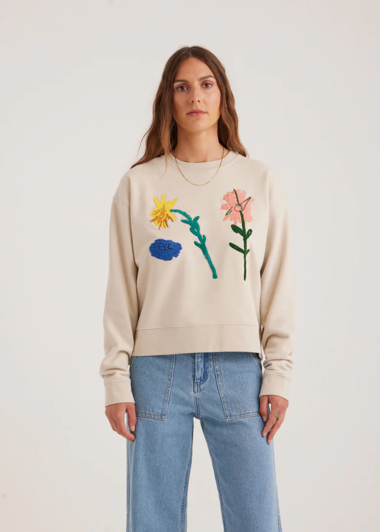 Roark Port Basquiat Crew Sweatshirt - STONE Hoodie with Turtle Neck Cozy Winter