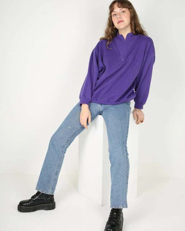 Vintage 90s Lady Footlocker 1/4 zip sweatshirt - L Hoodie with Distressed Vintage Worn Vintage 90s Lady Footlocker 1/4 zip sweatshirt - L Hoodie with Distressed Vintage Worn