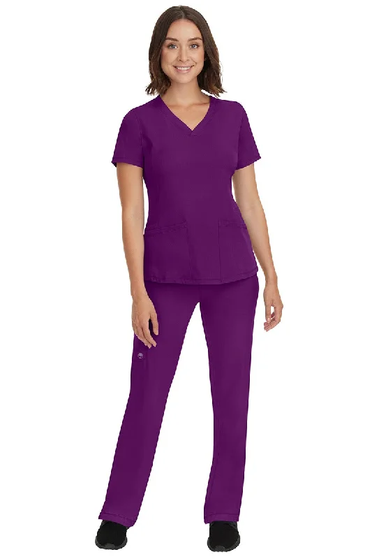 HH Works Women's Scrub Set Monica Top & Petite Rebecca Pant | Eggplant Casual Lounge Pants HH Works Women's Scrub Set Monica Top & Petite Rebecca Pant | Eggplant Casual Lounge Pants