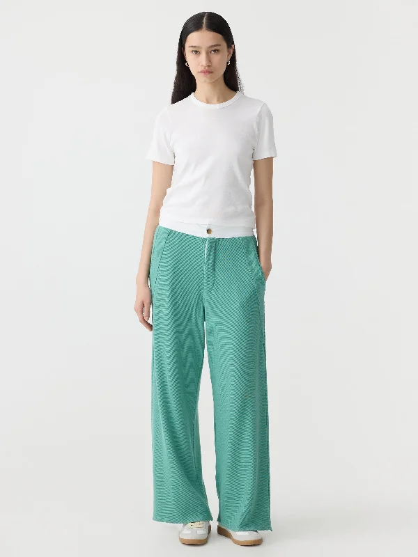 contrast placket waffle pant Comfy Zip-Up Pants