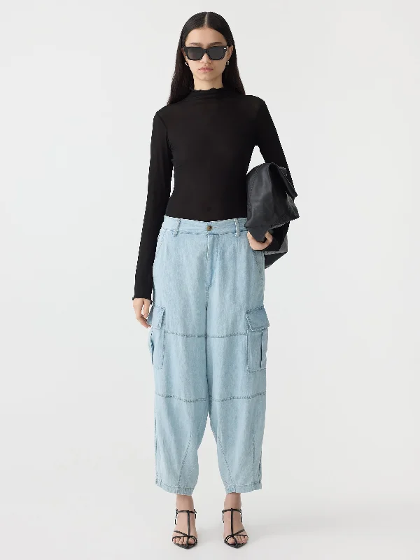 denim utility cargo pant Formal Wide-Leg Pants