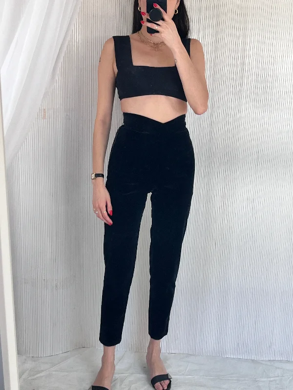 Black velvet pant Fashionable Work Pants