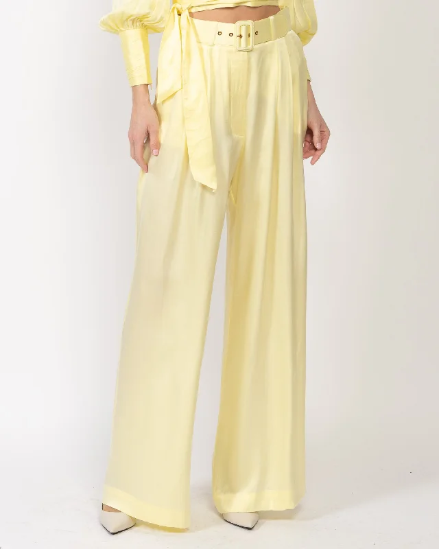 Silk Tuck Pants Soft Stretch Trousers