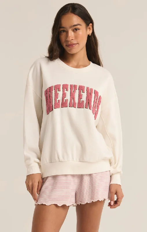 Z-Supply OVERSIZED WEEKENDS SWEATSHIRT - Bone Hoodie with Zipper Placket Modern Functional Z-Supply OVERSIZED WEEKENDS SWEATSHIRT - Bone Hoodie with Zipper Placket Modern Functional