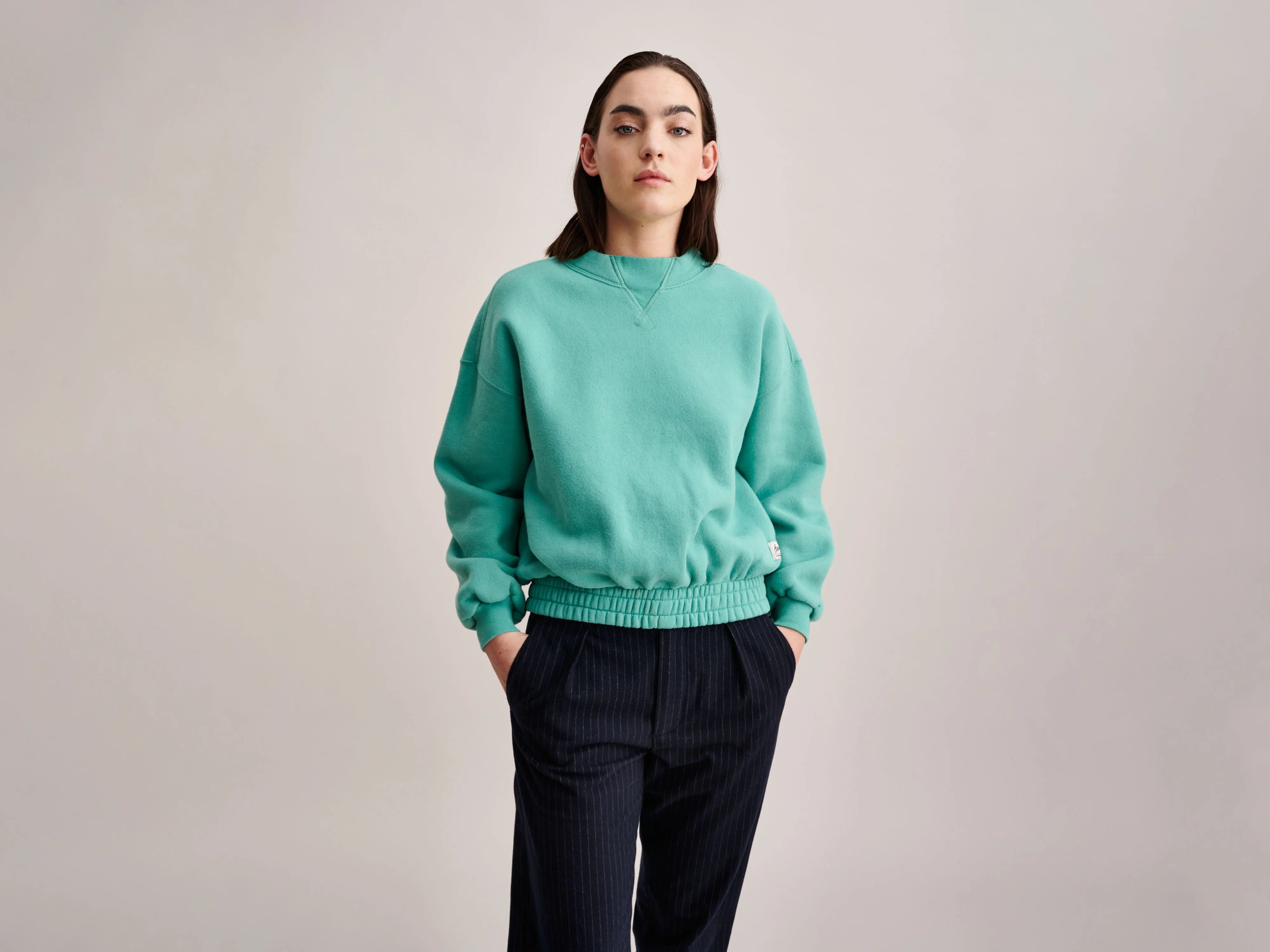 Verol Sweatshirt (232 / W / MALACHITE) Hoodie with Color Block Contrast Stylish