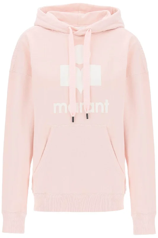 Mansel Hoodie With Flocked Logo  - Pink Hoodie with Hem Contrast Bold Stylish