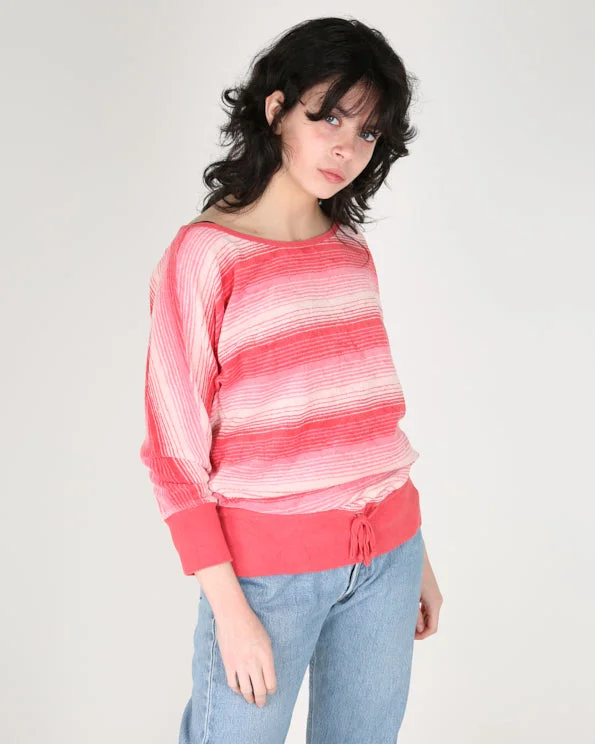juicy couture pink striped velour sweatshirt - s Hoodie with Neon Bright Vibrant