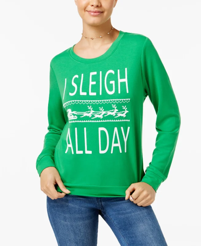 Rebellious One Juniors Sleigh All Day Graphic Sweatshirt Hoodie with Hood Adjustable Protection Rebellious One Juniors Sleigh All Day Graphic Sweatshirt Hoodie with Hood Adjustable Protection