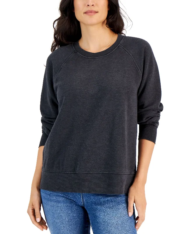 Style & Co Petite Dolman Sleeve Crewneck Sweatshirt Hoodie with Hem Embroidery Detailed Premium Style & Co Petite Dolman Sleeve Crewneck Sweatshirt Hoodie with Hem Embroidery Detailed Premium