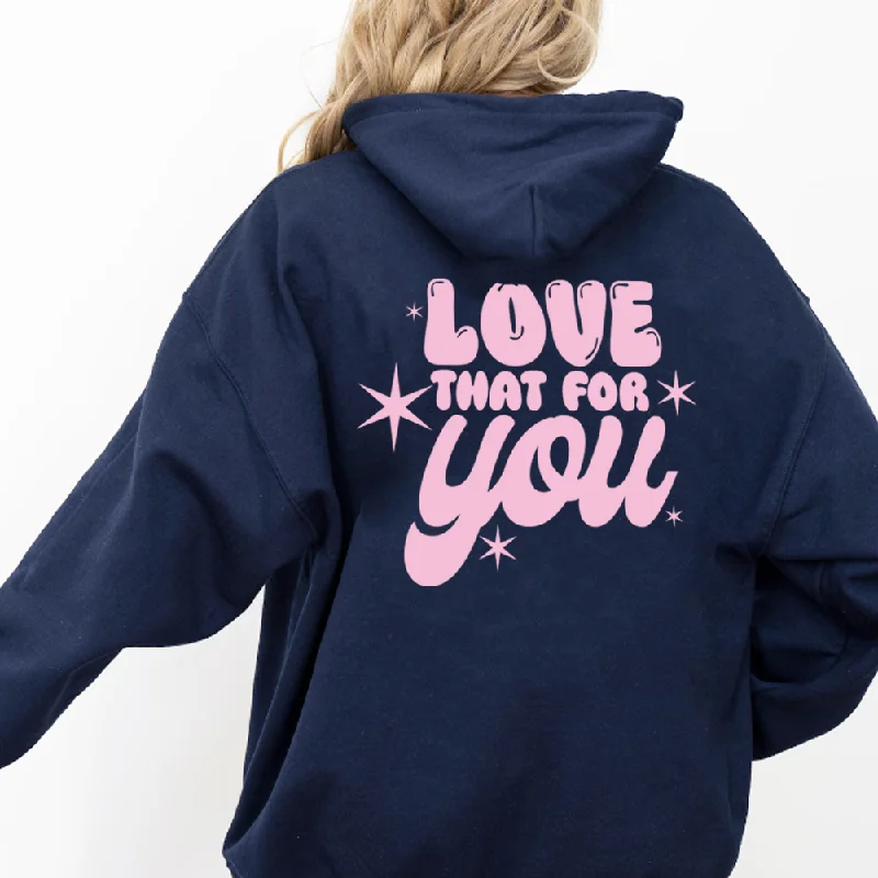 Love That For You Women's Navy Hoodie Hoodie with Relaxed Fit Easy Casual
