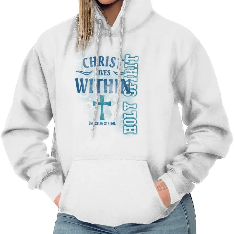 Christ Lives Within Hoodie Hoodie with Double Zipper Versatile Adjustable