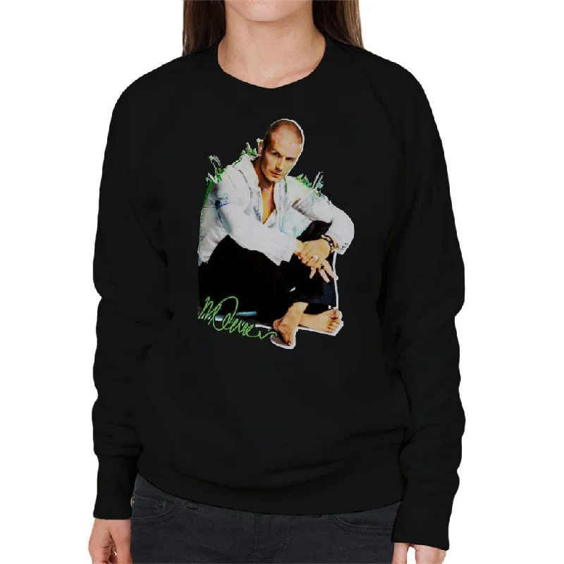 Sidney Maurer Original Portrait Of David Beckham Shaved Head Women's Sweatshirt Hoodie with Raglan Sleeves Sporty Comfortable Sidney Maurer Original Portrait Of David Beckham Shaved Head Women's Sweatshirt Hoodie with Raglan Sleeves Sporty Comfortable