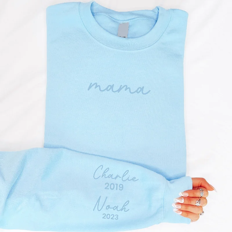 On My Sleeve Personalised Tonal Mama Sweatshirt Hoodie with Emblem Brand Identity