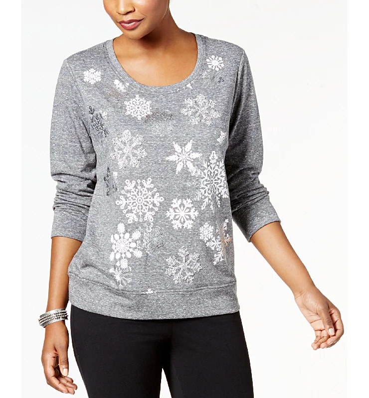 Style & Co Petite Snowflake Embellished Sweatshirt Hoodie with Illustration Artistic Creative Style & Co Petite Snowflake Embellished Sweatshirt Hoodie with Illustration Artistic Creative