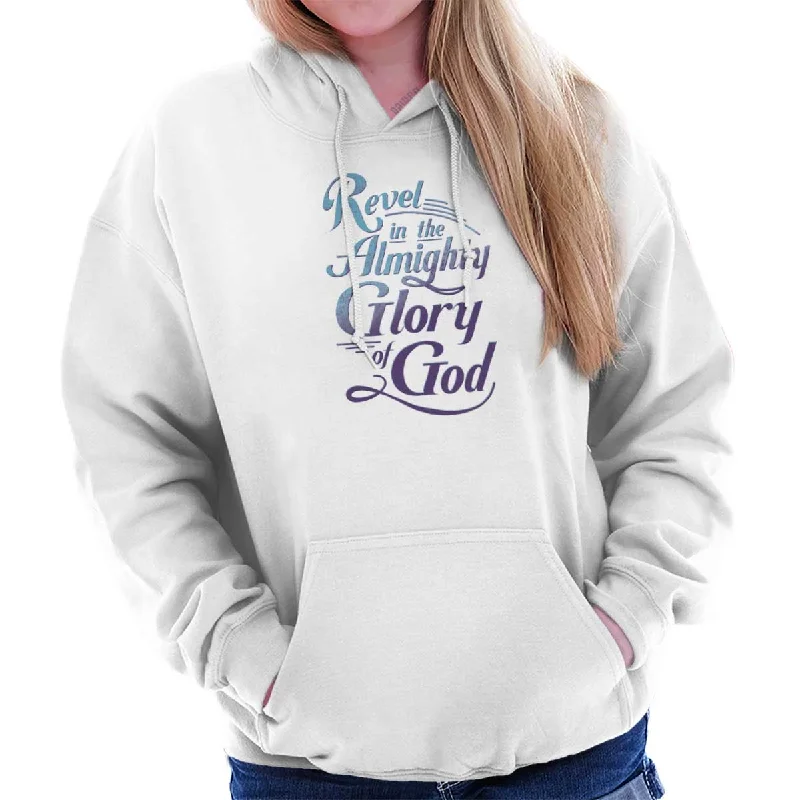 Revel in the Almighty Hoodie Hoodie with Button Classic Timeless