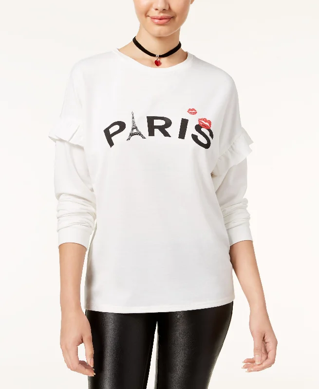 Pretty Rebellious Juniors Paris Graphic Sweatshirt Hoodie with Color Block Contrast Stylish Pretty Rebellious Juniors Paris Graphic Sweatshirt Hoodie with Color Block Contrast Stylish