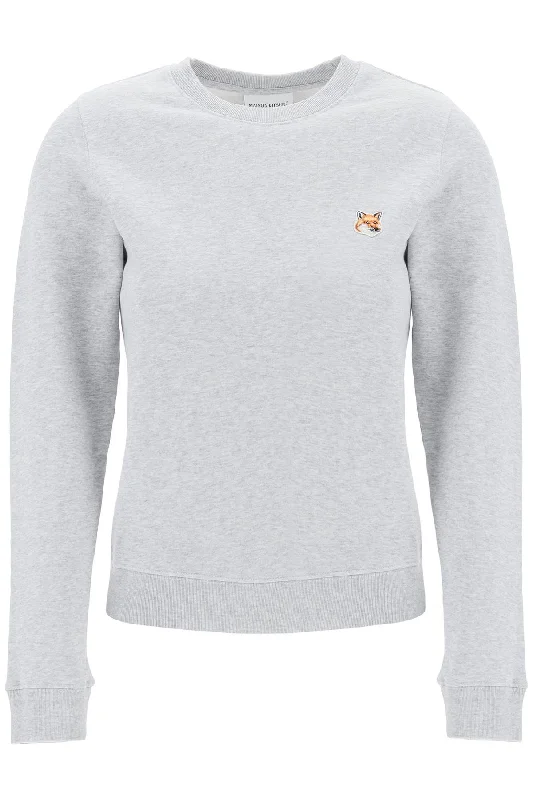 Fox Head Regular Fit Sweatshirt  - Grey Cotton Hoodie Fleece Lining Warmth