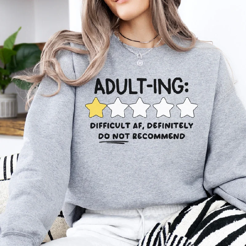 Adulting Not Recommended Sweatshirt Hoodie with Camouflage Military Edgy
