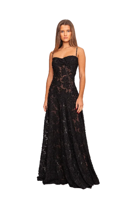 Seren Black Floral Dress