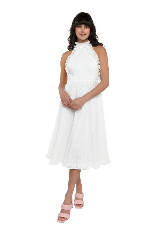 Moncur Ruffle Neck Pinafore Dress