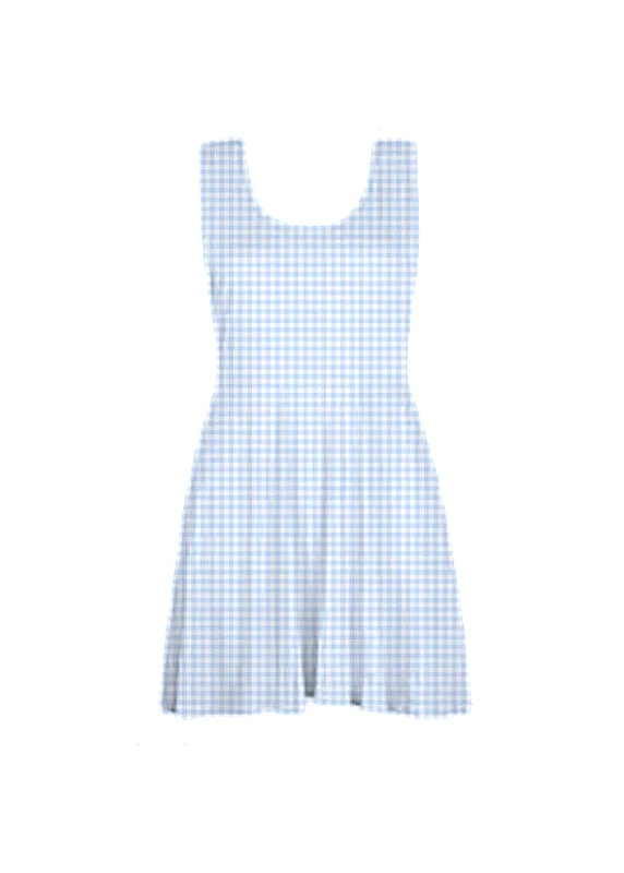 gingham print skater dress