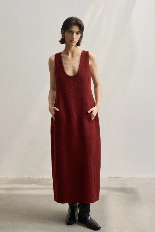 100% wool tulip shape dress | 3 color