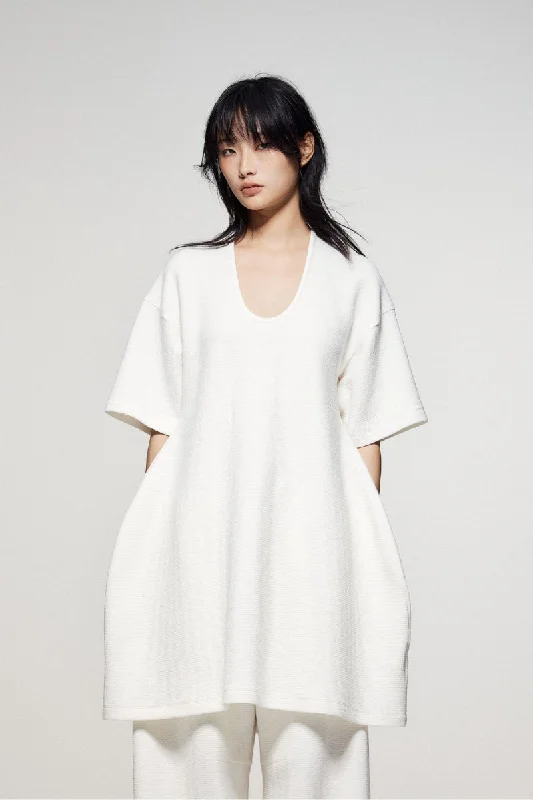 U-neck vase silhouette dress | 5 color