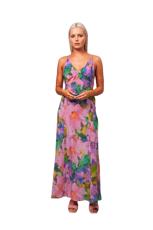 Sense Silk Slip Dress Dream Floral