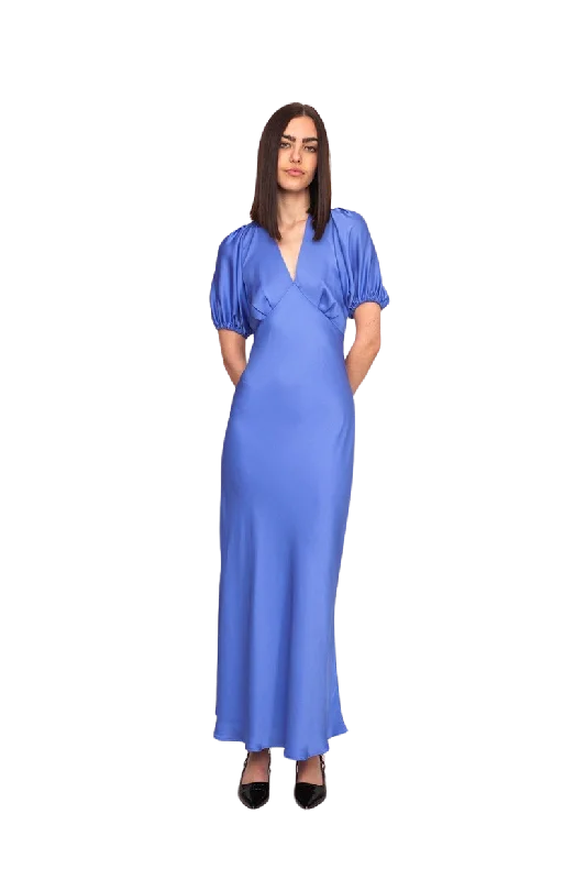 Uma Satin Dress Periwinkle