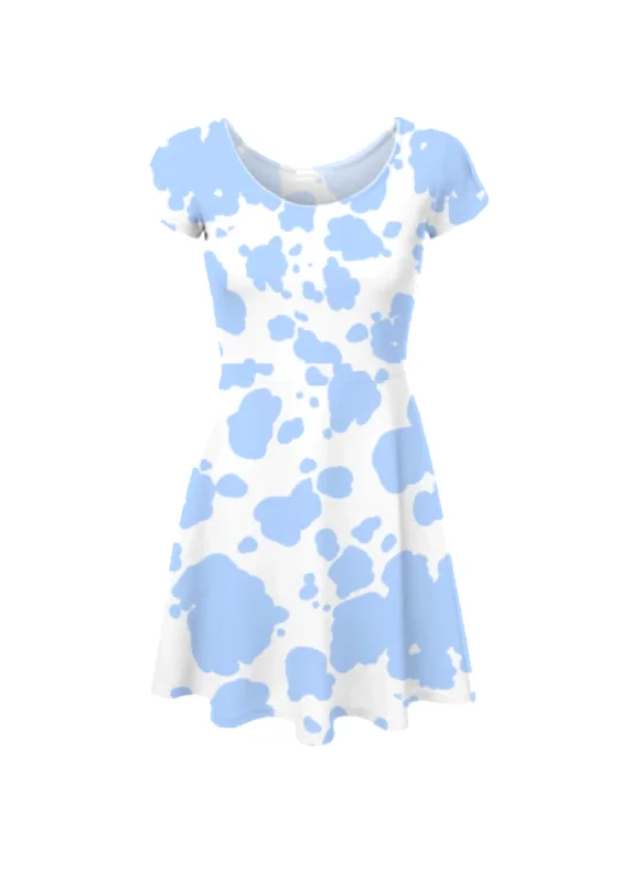 Blue Cow Print