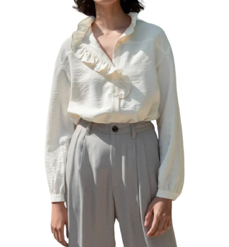 Bright Blouse In Cream Relaxed Fit Blouse