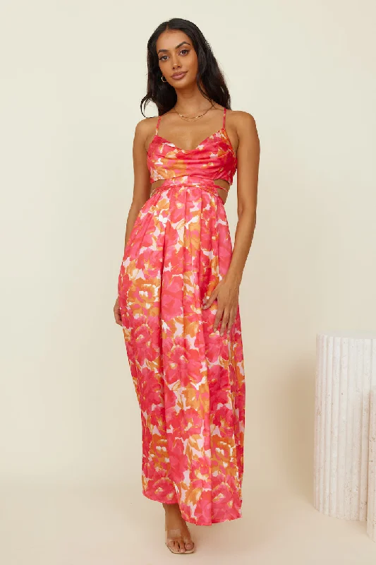 Atelier Of Love Maxi Dress Red Fashionable Layered Maxi Dress