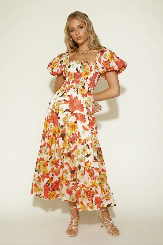 Autumn Dreams Maxi Dress Floral Classic A-Line Maxi Dress
