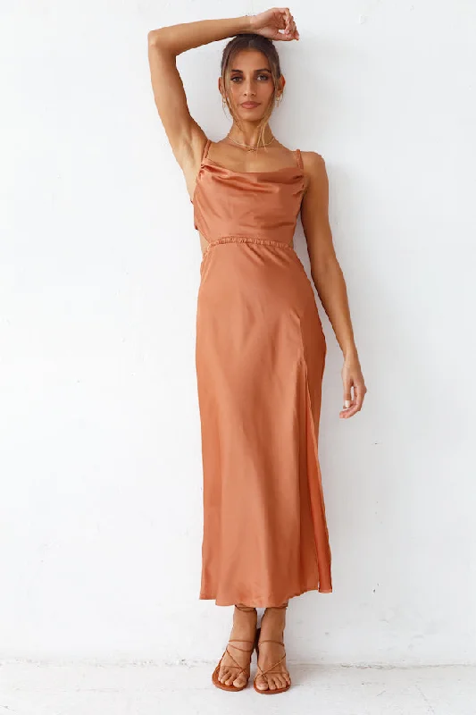 Burning Stars Maxi Dress Rust Fashionable Layered Maxi Dress