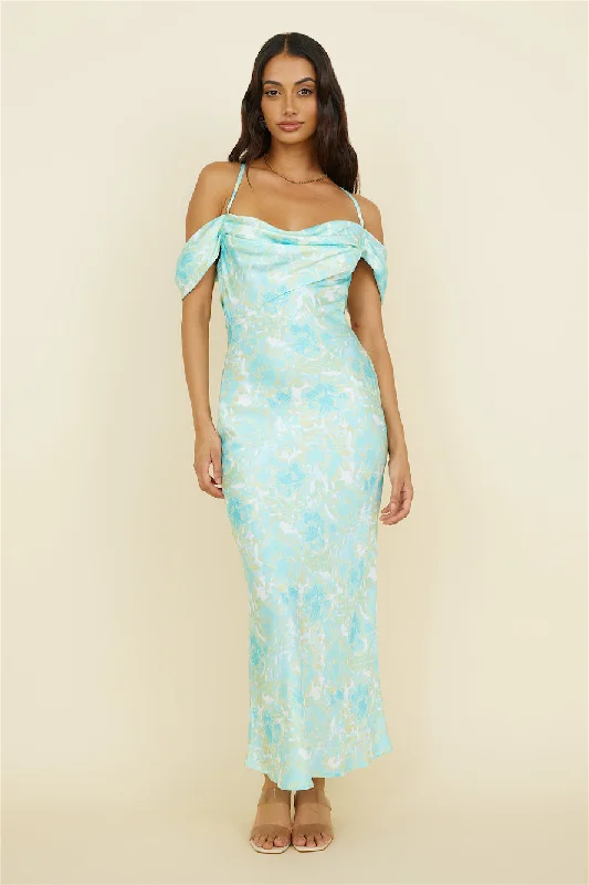 Busy Dancing Maxi Dress Green Comfortable Fitted Maxi Dress