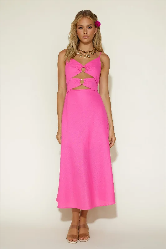 Cancel My Plans Maxi Dress Pink Comfortable Flowy Maxi Dress
