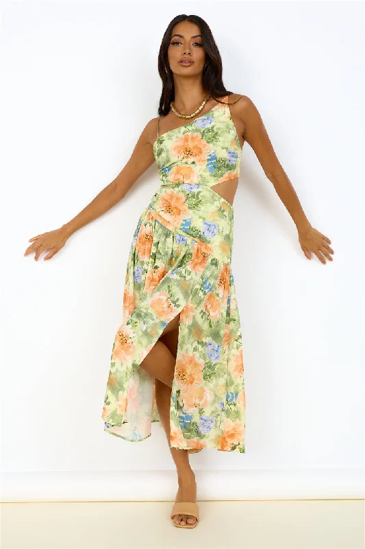 Castle In The Sky Maxi Dress Green Elegant Boho Maxi Dress