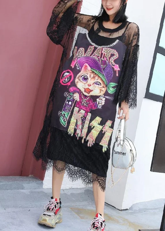 Elegant hollow out Tunics Outfits black prints Maxi Dress summer Fashionable Open-Back Maxi Dress Elegant hollow out Tunics Outfits black prints Maxi Dress summer Fashionable Open-Back Maxi Dress