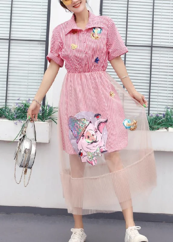 Elegant patchwork tulle cotton quilting clothes Tunic Tops pink plaid Maxi Dresses summer Fashionable Sheer Maxi Dress Elegant patchwork tulle cotton quilting clothes Tunic Tops pink plaid Maxi Dresses summer Fashionable Sheer Maxi Dress