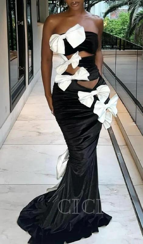 flower embellished black strapless maxi dress Comfortable Plunging Neckline Maxi Dress flower embellished black strapless maxi dress Comfortable Plunging Neckline Maxi Dress