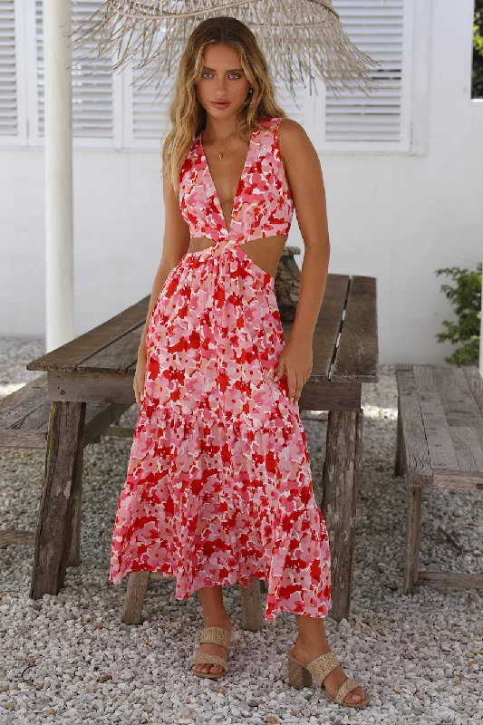 Goal Setter Maxi Dress Pink Trendy Maxi Dress with Belt