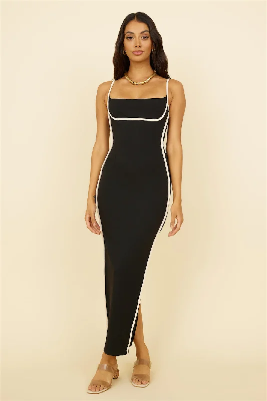 Heart Of Mine Maxi Dress Black Stylish Boho Maxi Dress