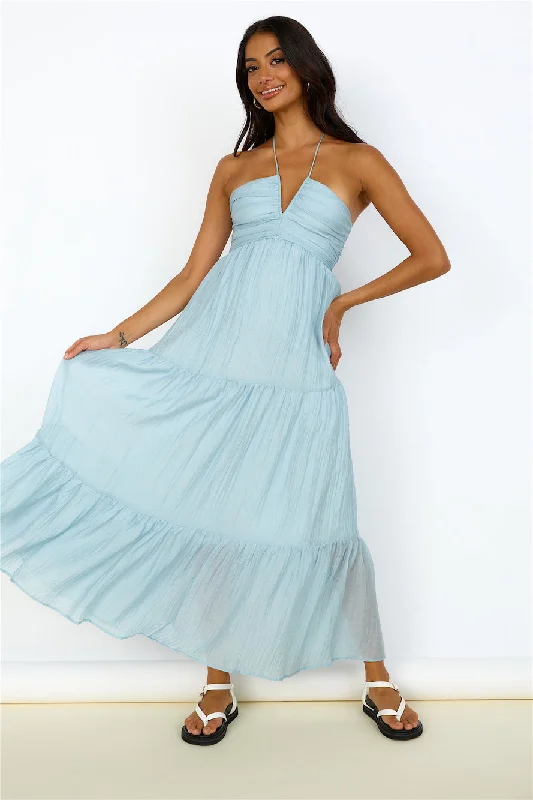 Heavenly Delight Maxi Dress Blue Comfortable Maxi Dress with Slits